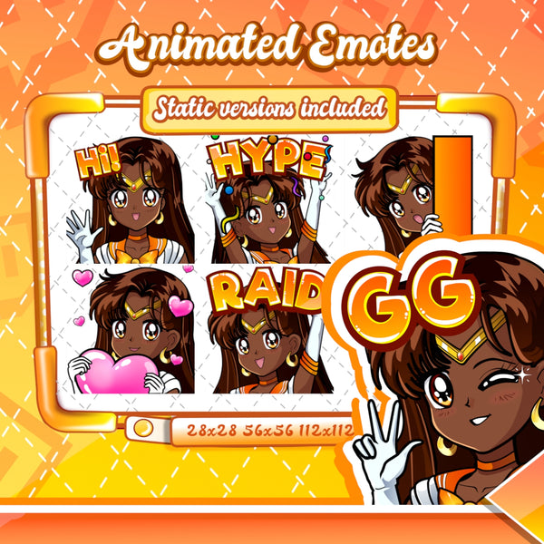 Animated 90's Anime Glam emotes V1