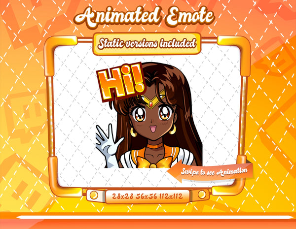 Animated 90's Anime Glam emotes V1