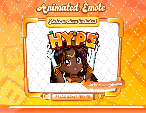 Animated 90's Anime Glam emotes V1