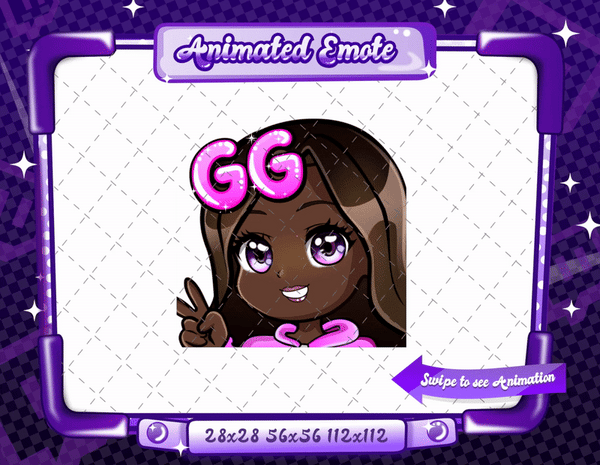 Animated black girl chibi GG emote