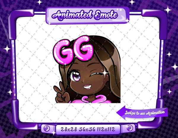 Animated black girl chibi GG emote