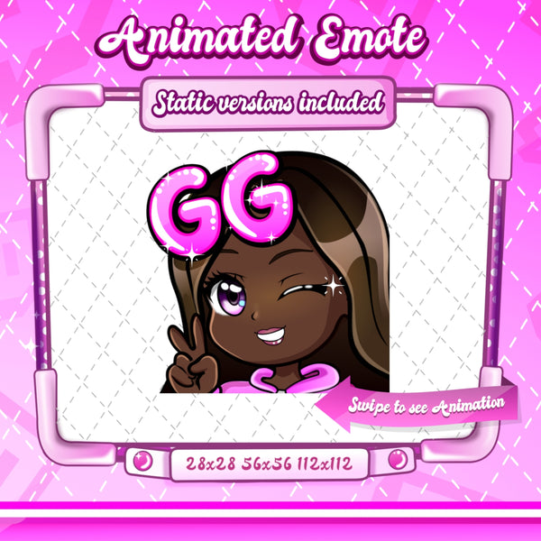 Animated black girl chibi GG emote