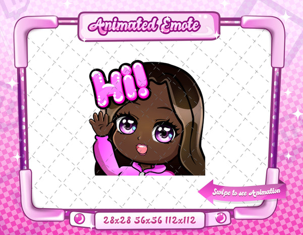 Animated black girl chibi emotes V1