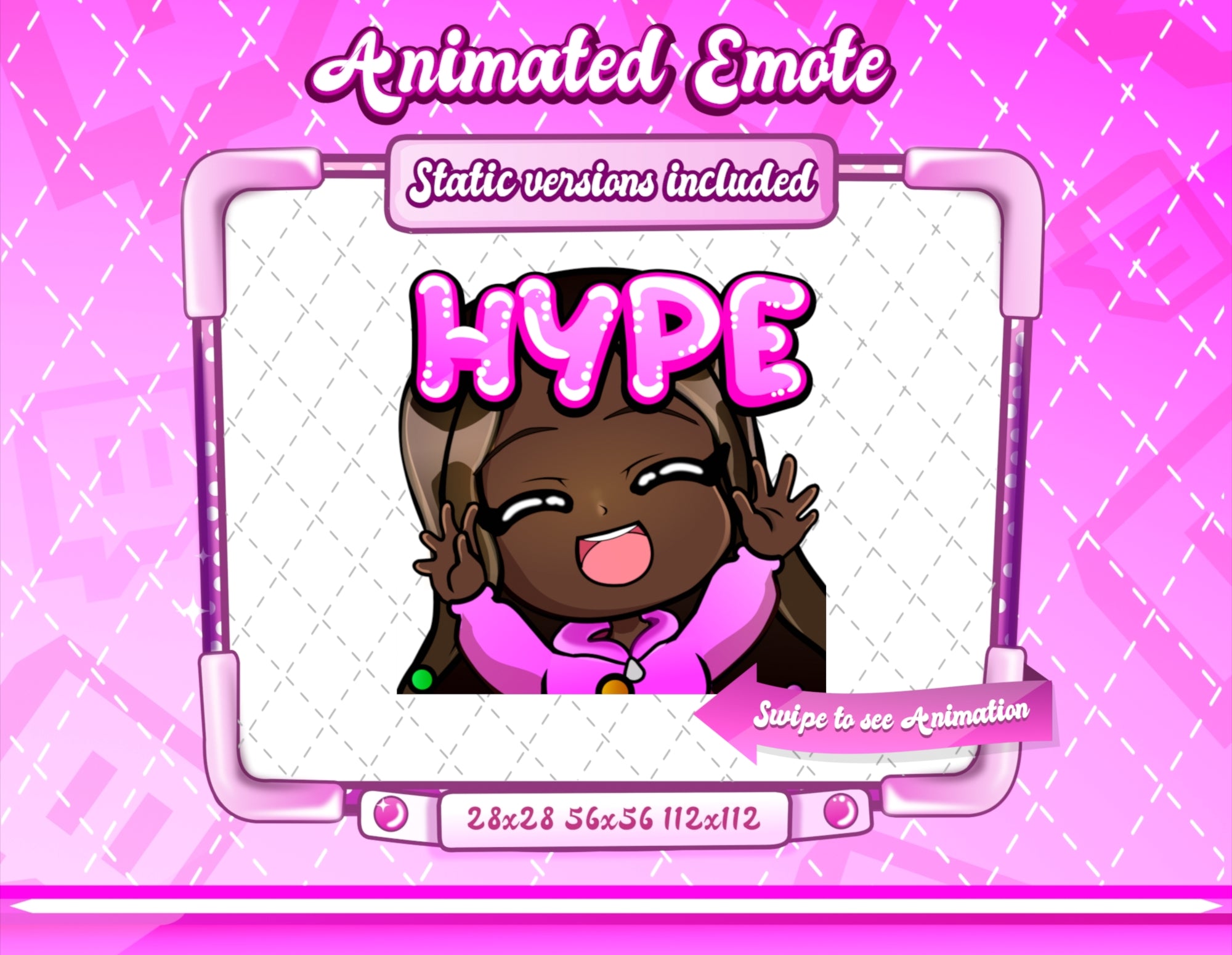 Animated Black Girl Chibi GG Emote – TotallyGlamCo