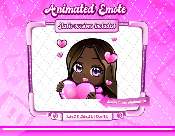 Animated black girl chibi emotes V1