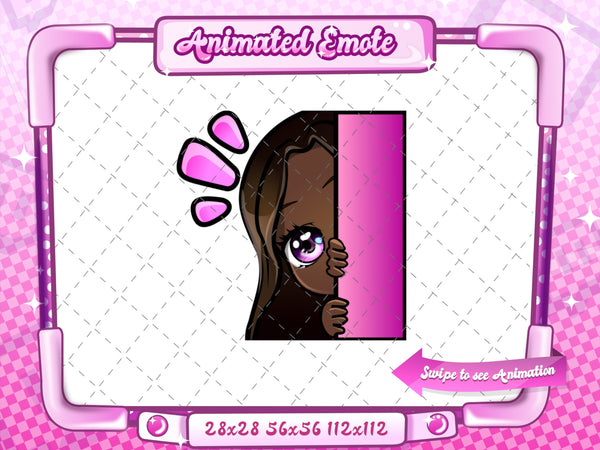 Animated black girl chibi emotes V1