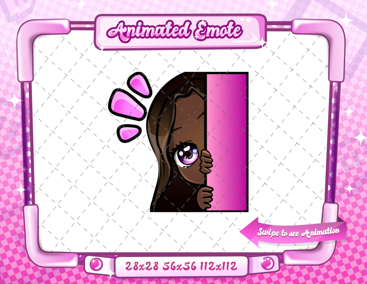 Animated black girl chibi emotes V1