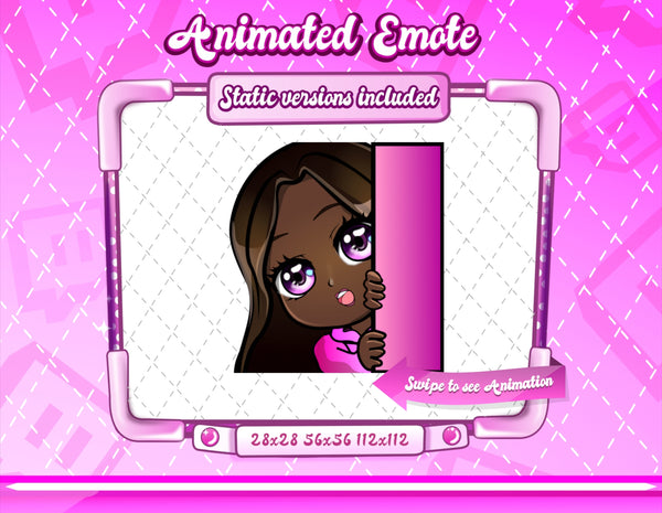 Animated black girl chibi emotes V1