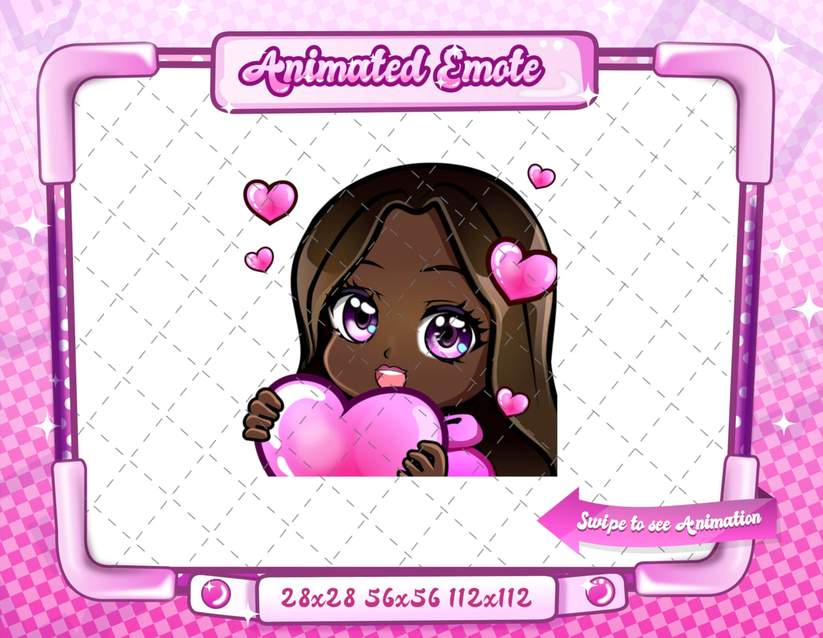 Animated black girl chibi emotes V1
