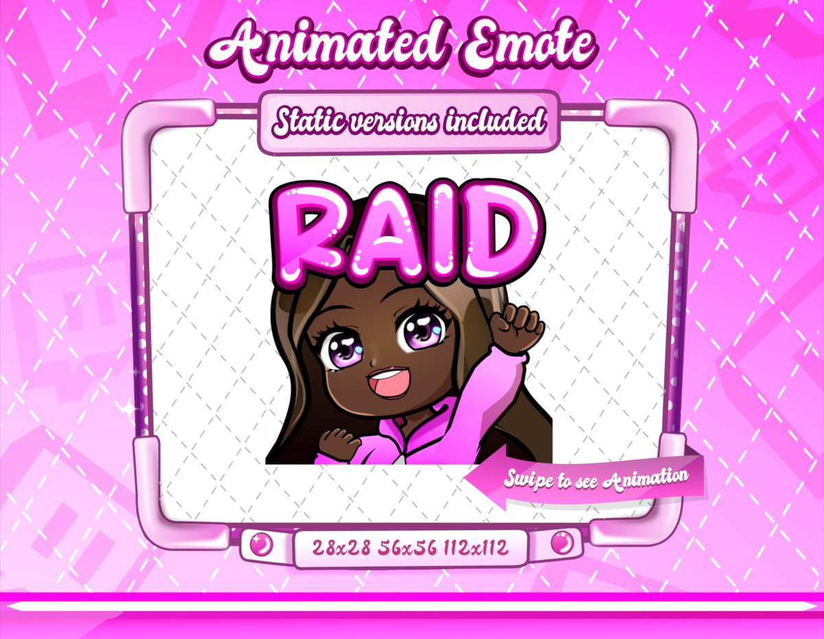 Animated black girl chibi emotes V1