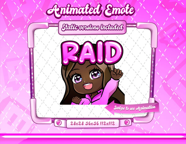 Animated black girl chibi emotes V1
