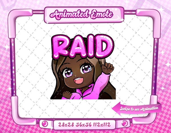 Animated black girl chibi emotes V1