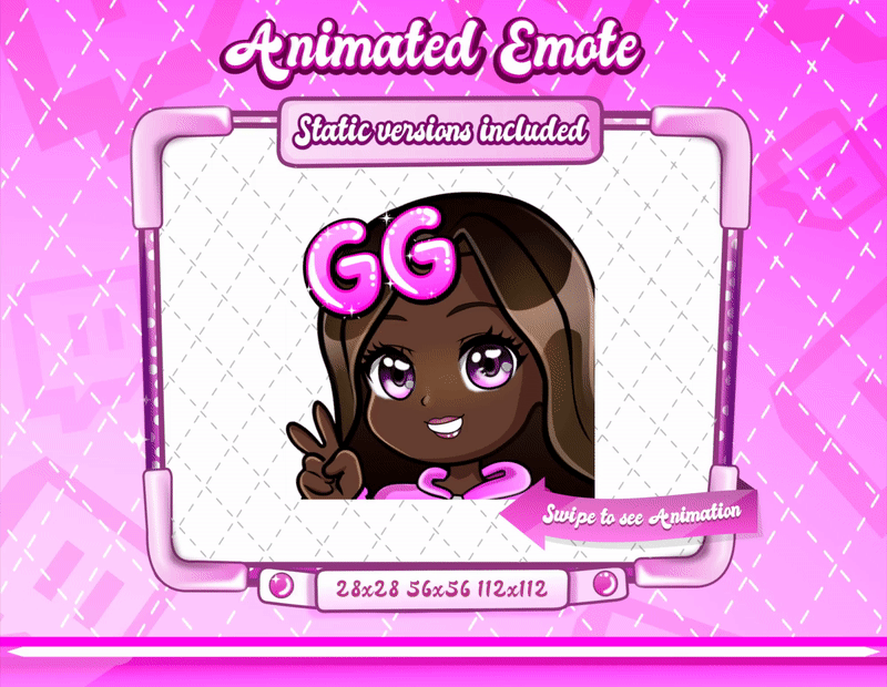 Animated black girl chibi GG emote