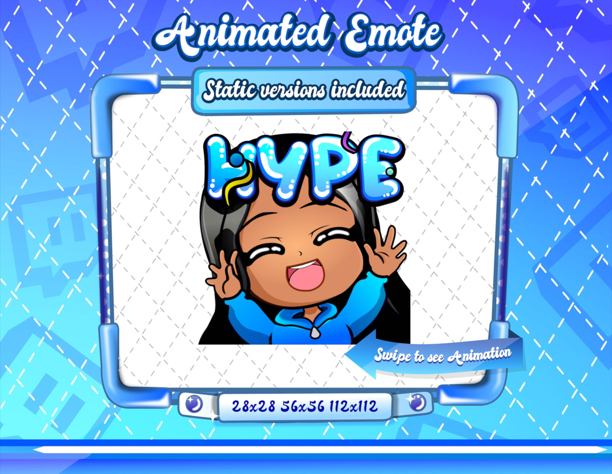 Animated latina girl chibi emotes V1