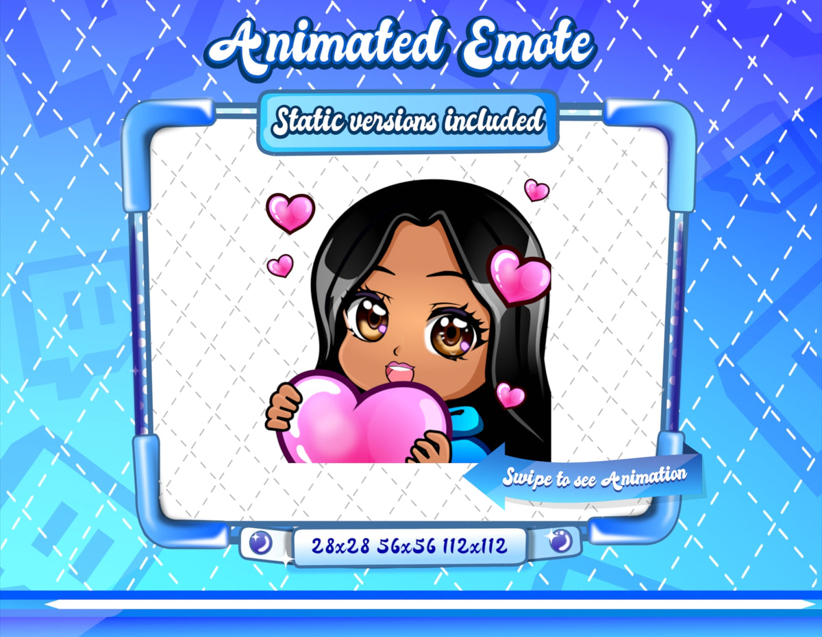 Animated latina girl chibi emotes V1