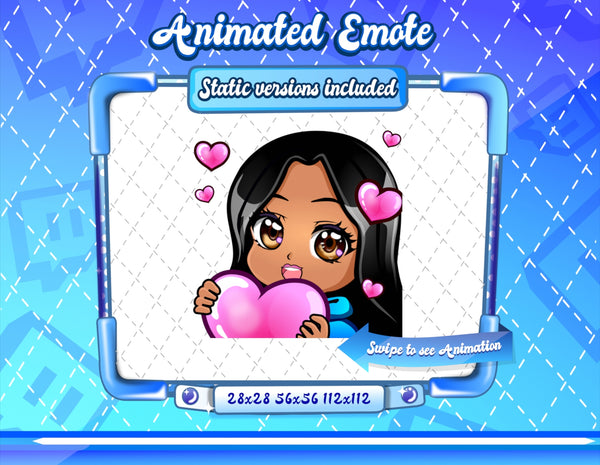 Animated latina girl chibi emotes V1