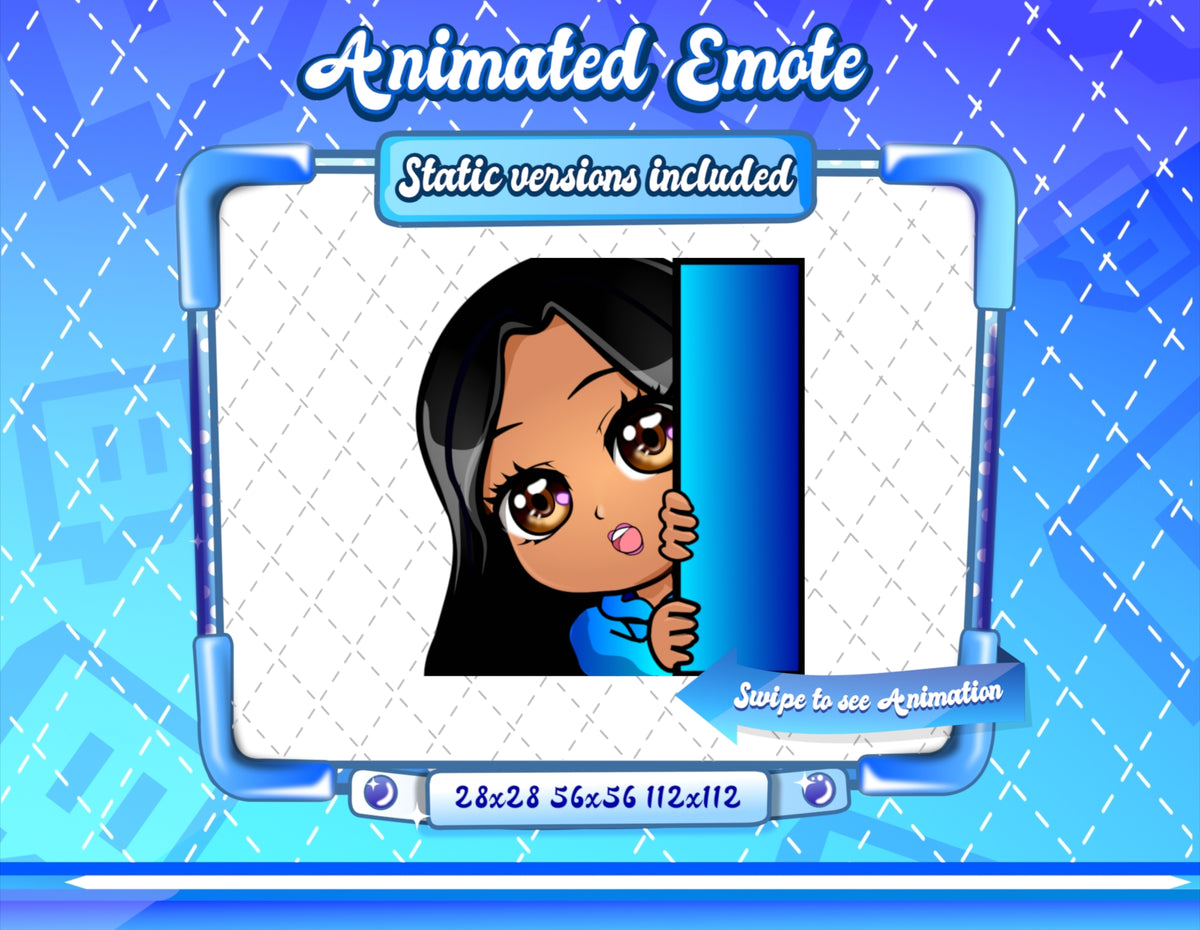 Animated latina girl chibi emotes V1