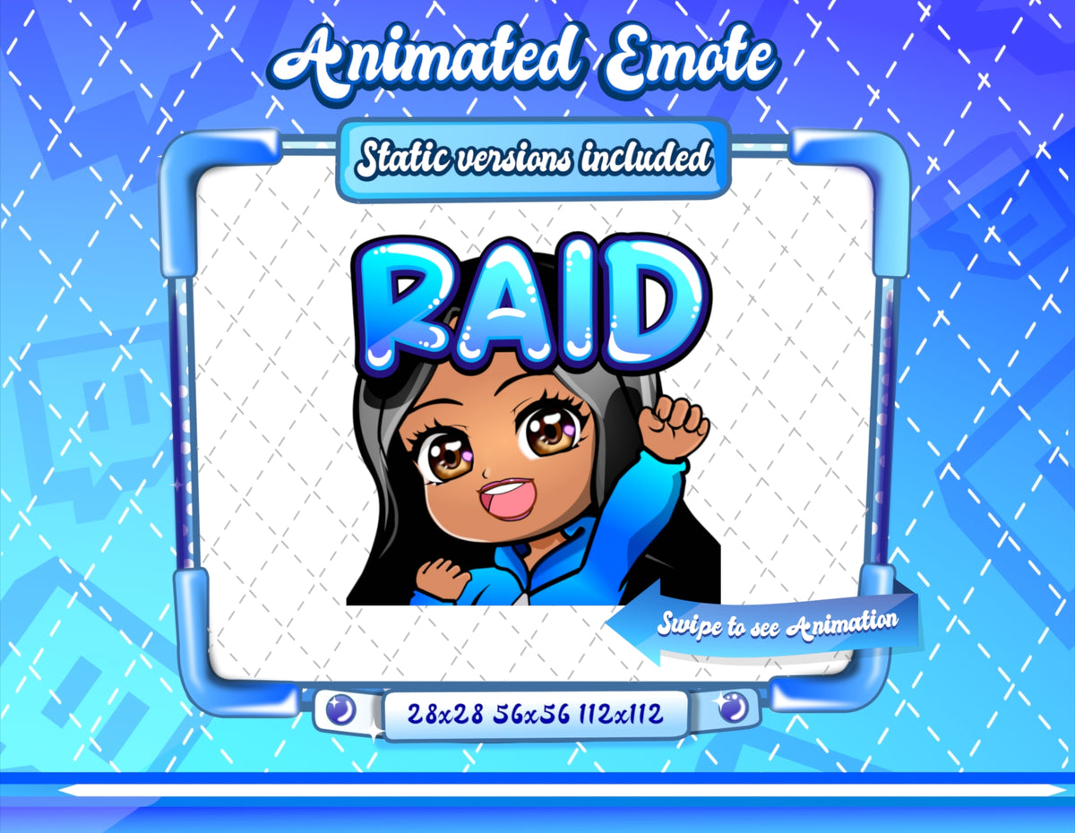 Animated latina girl chibi emotes V1