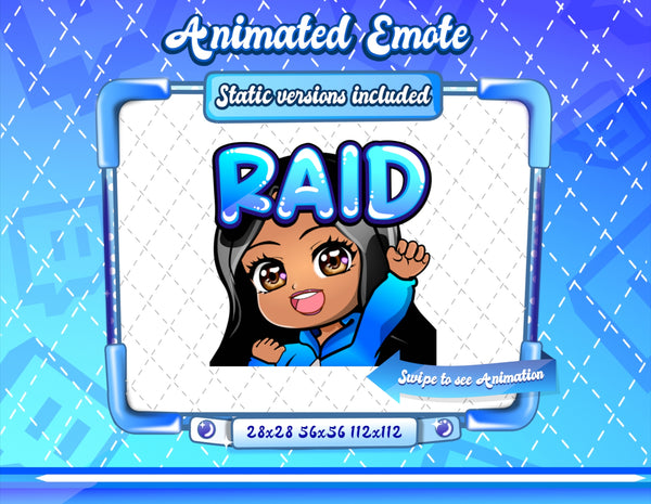 Animated latina girl chibi emotes V1