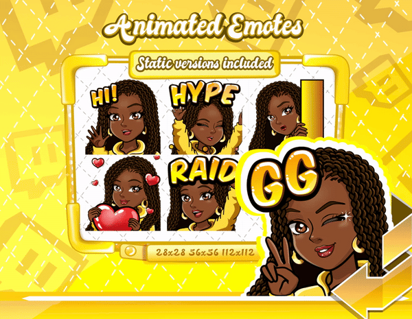 Animated Cartoon Glam emotes V1B