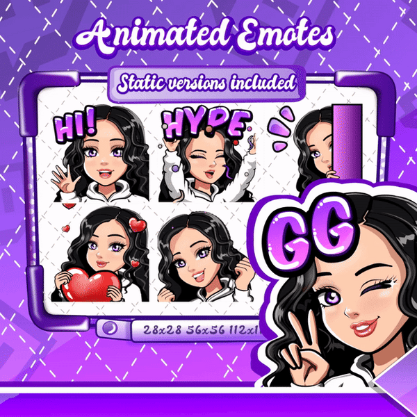 Animated Cartoon Glam emotes V2