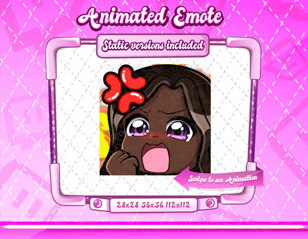 Animated black girl chibi emotes V2
