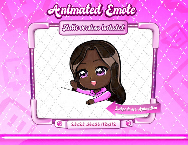 Animated black girl chibi emotes V2