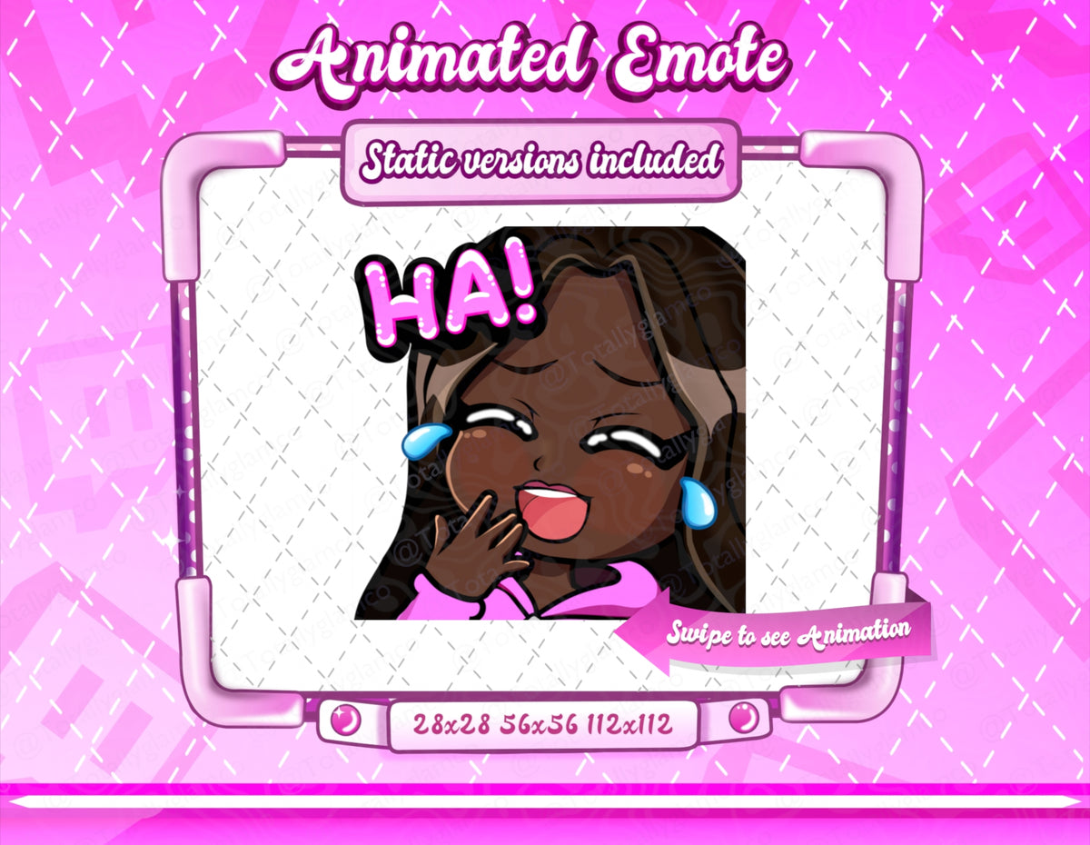 Animated black girl chibi emotes V2