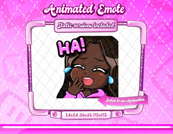 Animated black girl chibi emotes V2