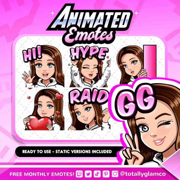 Animated Cartoon Glam emotes V3