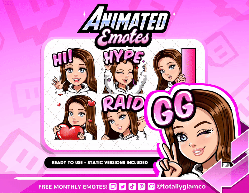 Animated Cartoon Glam emotes V3