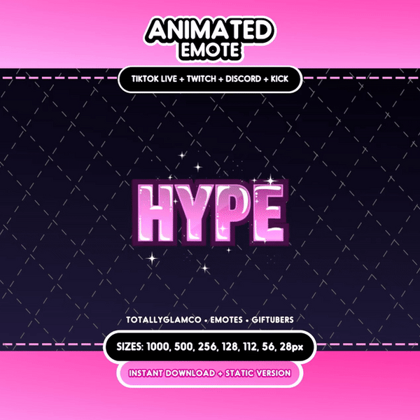 Animated Hype Text Emote V9