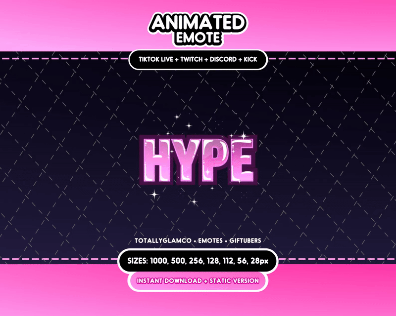 Animated Hype Text Emote V9
