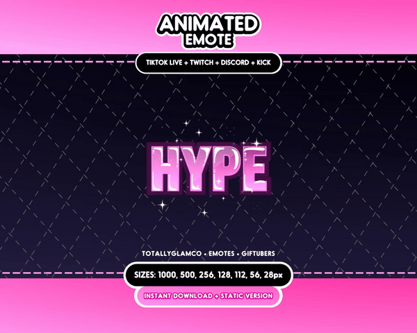 Animated Hype Text Emote V9
