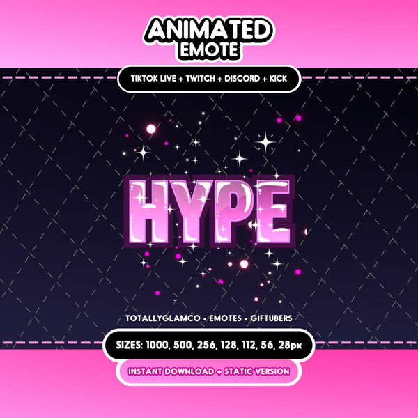 Animated Hype Text Emote V9