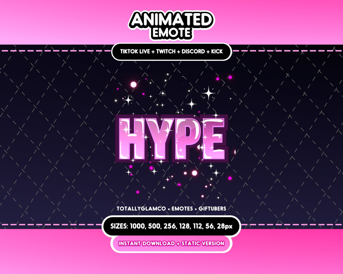 Animated Hype Text Emote V9