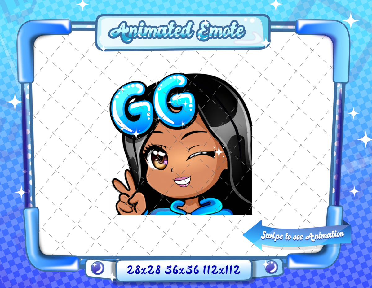 Animated latina girl chibi emotes V1