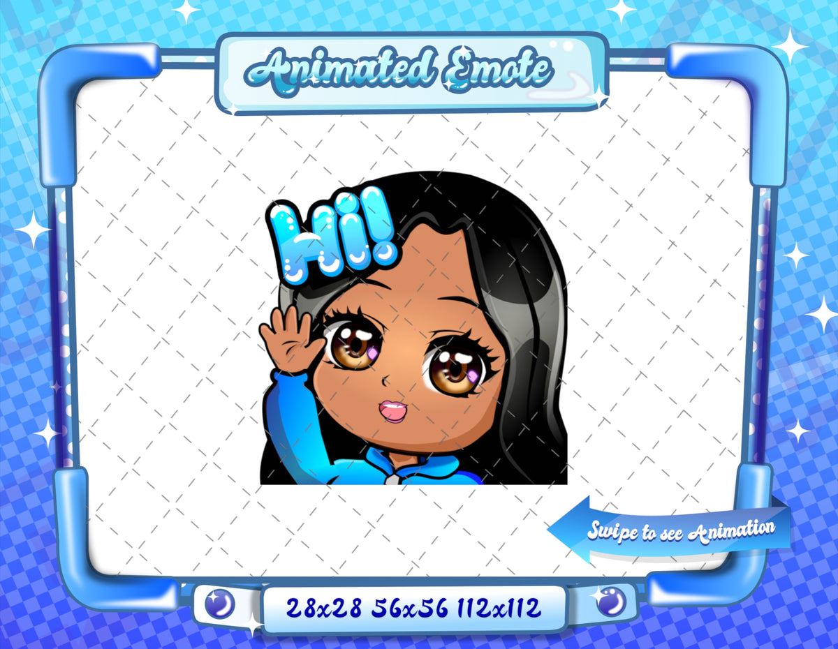 Animated latina girl chibi emotes V1