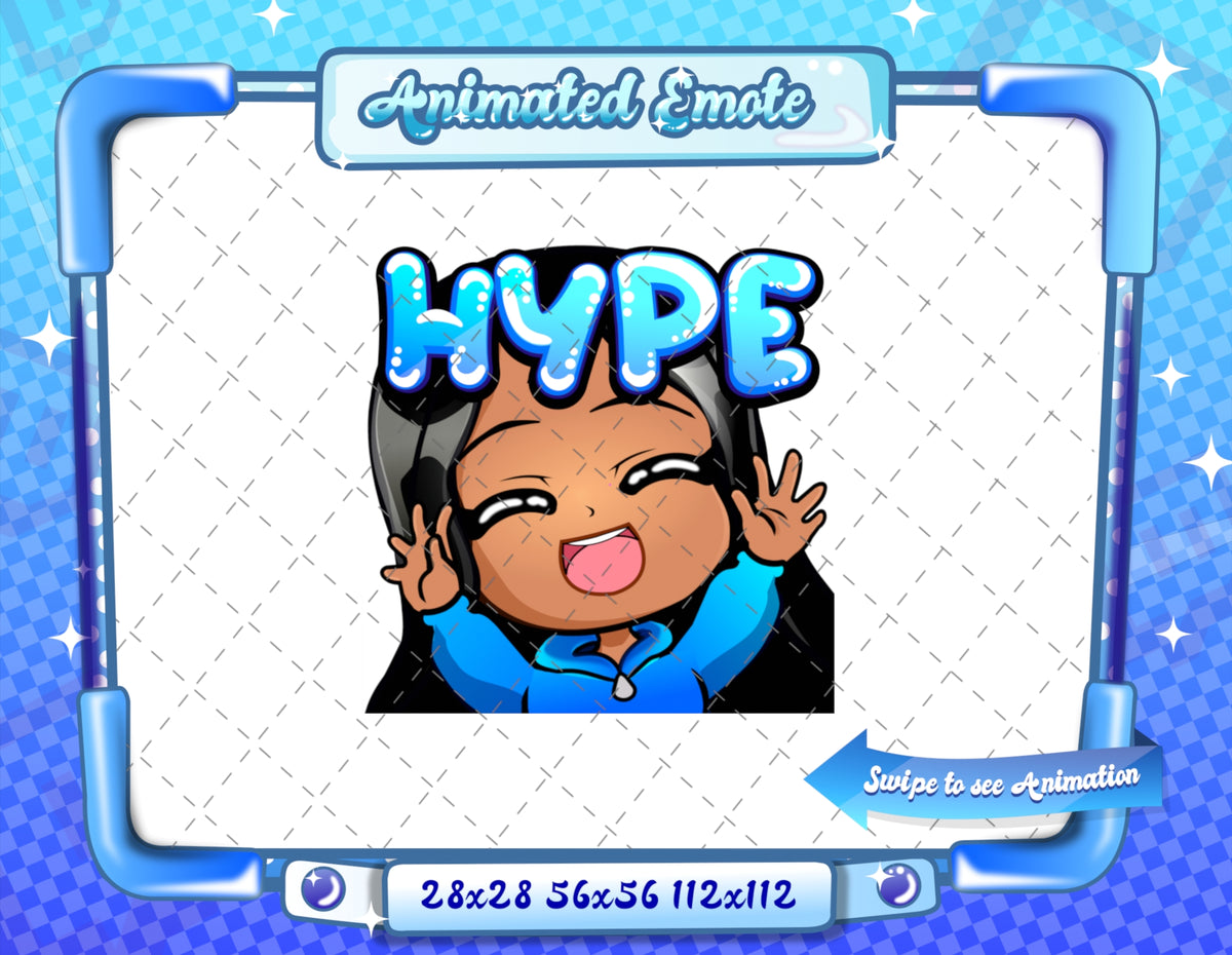 Animated latina girl chibi emotes V1