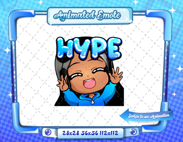 Animated latina girl chibi emotes V1