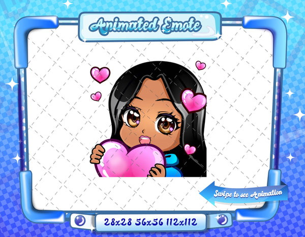 Animated latina girl chibi emotes V1