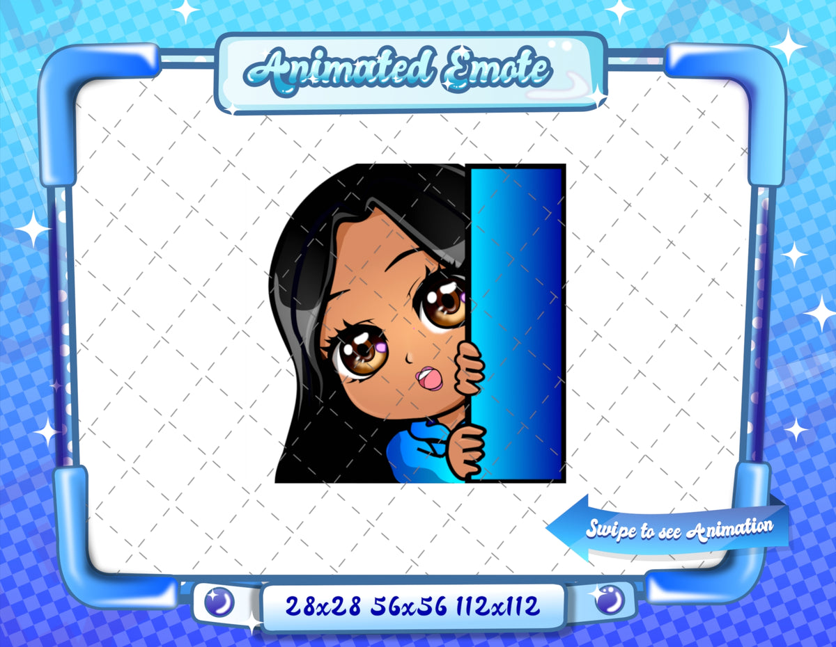 Animated latina girl chibi emotes V1