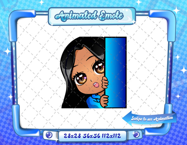 Animated latina girl chibi emotes V1