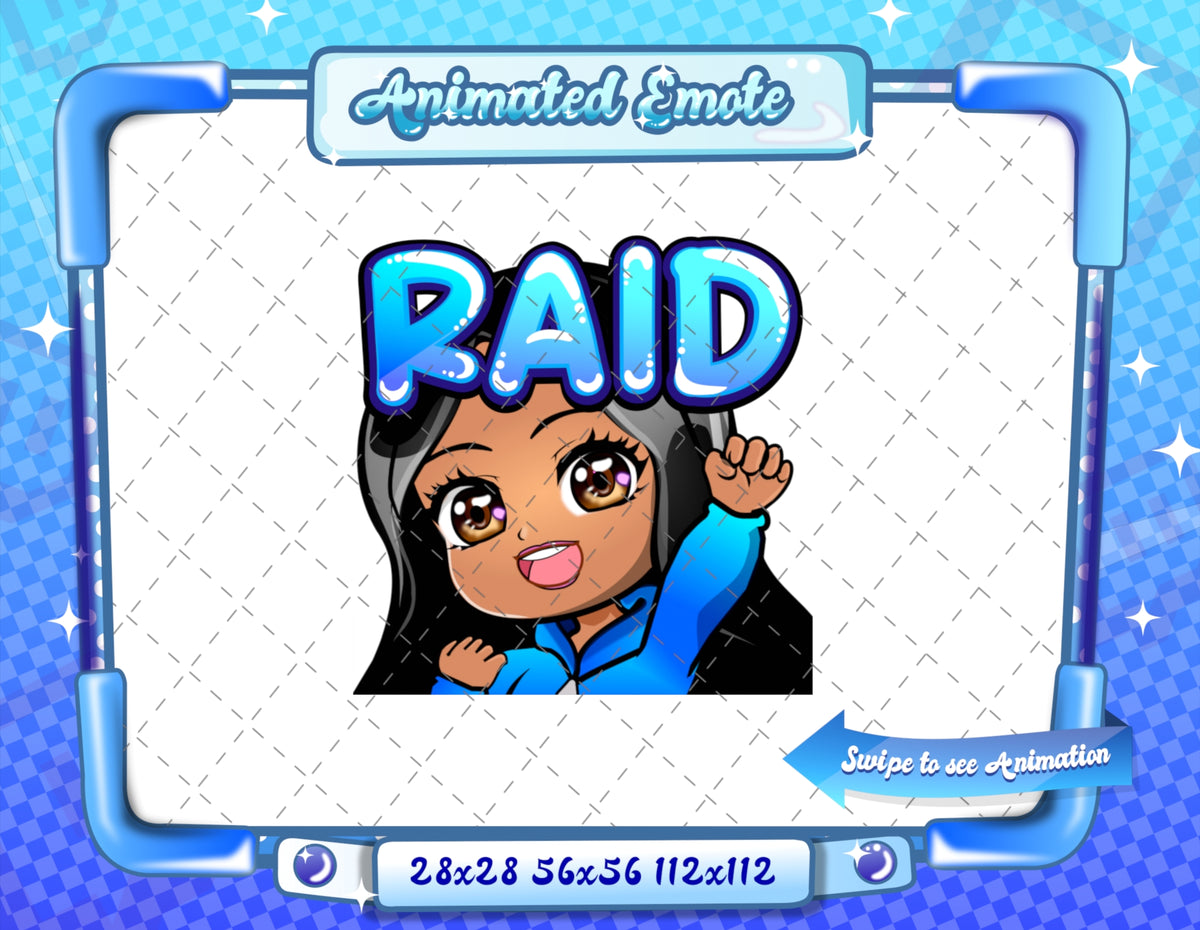 Animated latina girl chibi emotes V1