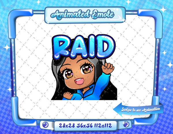 Animated latina girl chibi emotes V1
