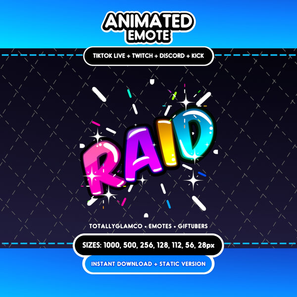 Animated Rainbow Raid Emote V6