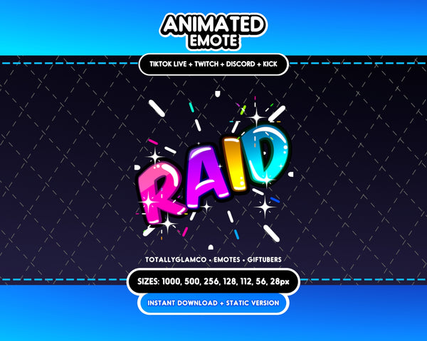 Animated Rainbow Raid Emote V6