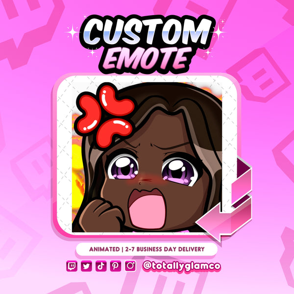 Animated Angry YCH Custom Chibi Emote