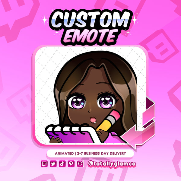 Animated Taking Notes YCH Custom Chibi Emote