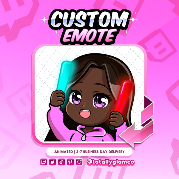 Animated Rave YCH Custom Chibi Emote